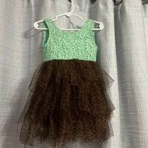 Never worn Teal green and cheetah print dress size xs